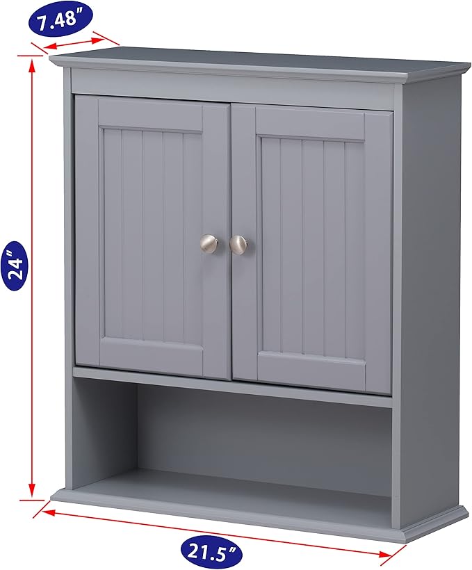 Spirich Bathroom Medicine Cabinet Over Toilet, Wall Mounted Cabinet, Hidden & - Image 3