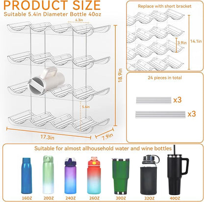Yieach 3 Tier Stackable Water Bottle Organizer - Image 2