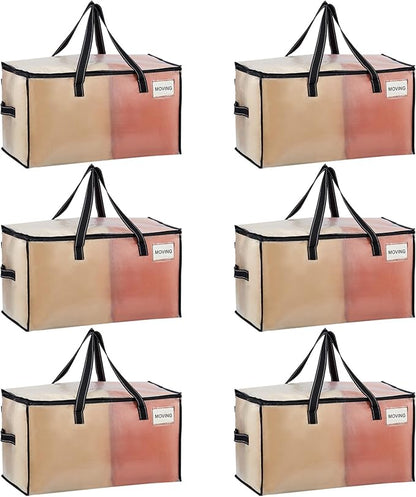 VENO 6 Pack Heavy Duty Moving Bags, College Dorm Essentials Packing Supplies by Veno