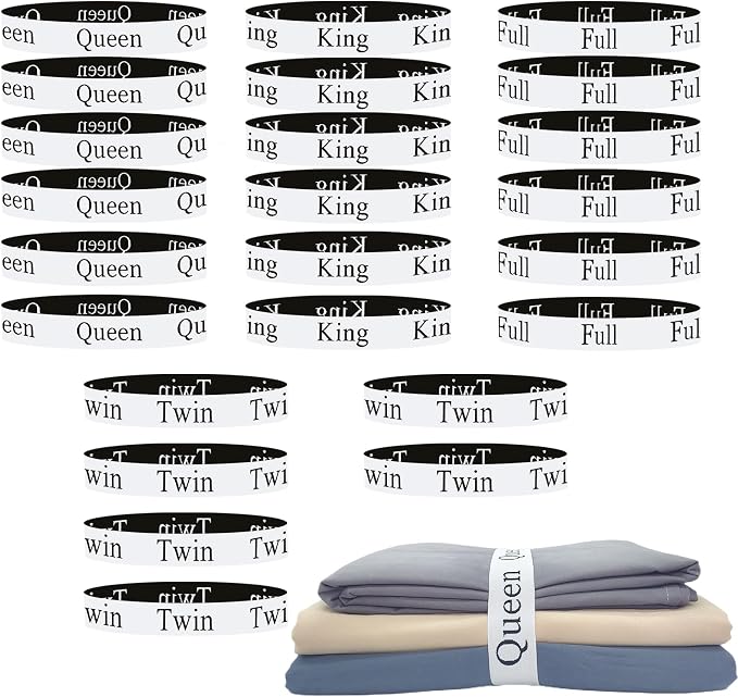24 Pieces Bed Sheet Organizer Bands, Closet Organization Sheet Straps, Linen by Maletnd