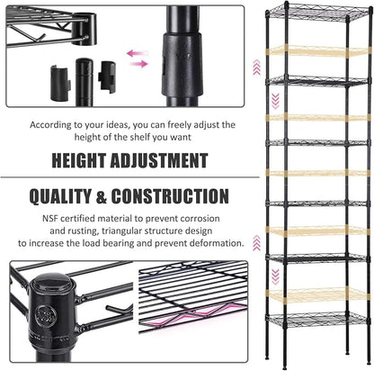 NChanmar 6-Tier Metal Shelving Unit Storage Shelves Metal Shelves 64"x17"x12" - Image 5