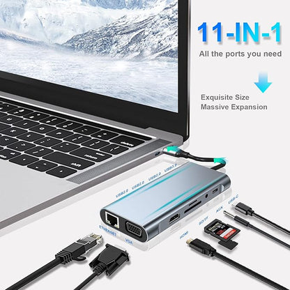 USB C HUB, USB C Adapter 11 in 1 Dongle - Image 2