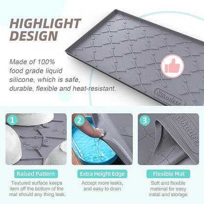 SIKADEER 25" x 19" Under Sink Mat Waterproof, Silicone Mat Kitchen Drawer Shelf - Image 4