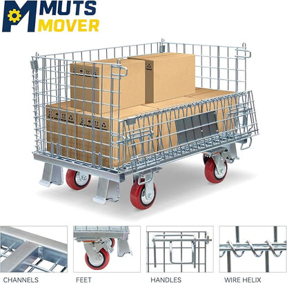 50-Gallon Folding Wire Laundry Cart - Image 4