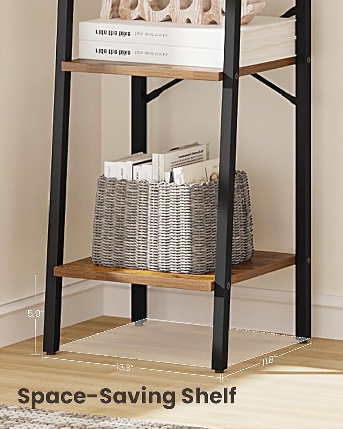 Hzuaneri Ladder Shelf, Freestanding Corner Storage Shelf | Bookcase - Image 5