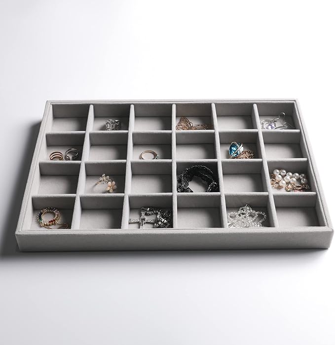 Frebeauty Stackable Velvet Jewelry Organizer Trays - Image 5
