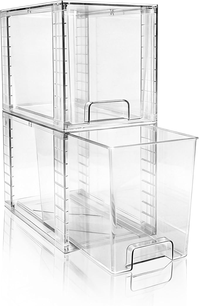 High Clear Stackable Storage Drawers, High-strength Plastic Organizer Bins by XWYWX