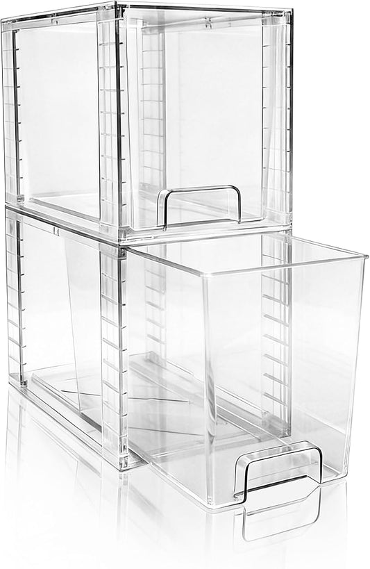 High Clear Stackable Storage Drawers, High-strength Plastic Organizer Bins by XWYWX