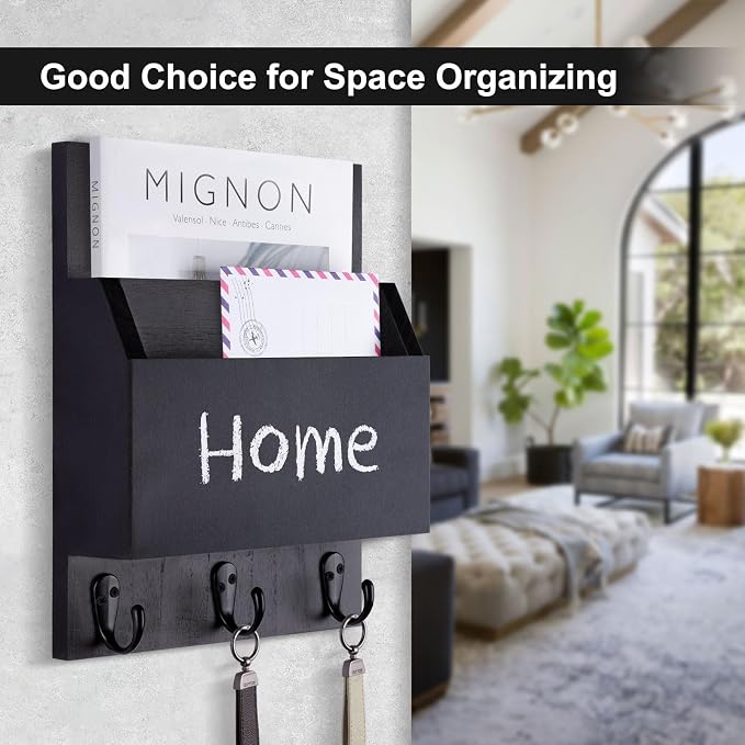 Key and Mail Holder for Wall Mount, Entryway Mail Holder - Image 2