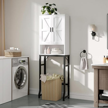 White Over The Toilet Storage Cabinet - Image 7
