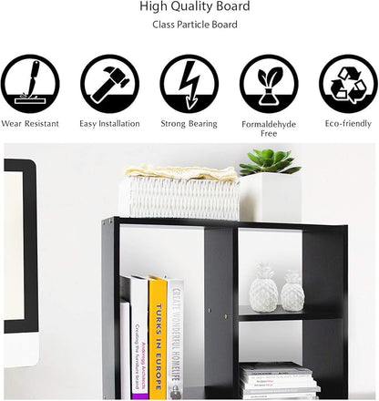 Jerry & Maggie Cubic 3-Tier Wooden Desk Organizer – Jet Black Free-Standing - Image 6
