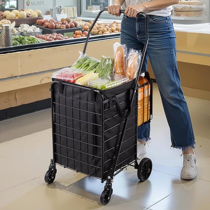 VEVOR Shopping Cart, Folding Grocery Utility Cart - Image 8