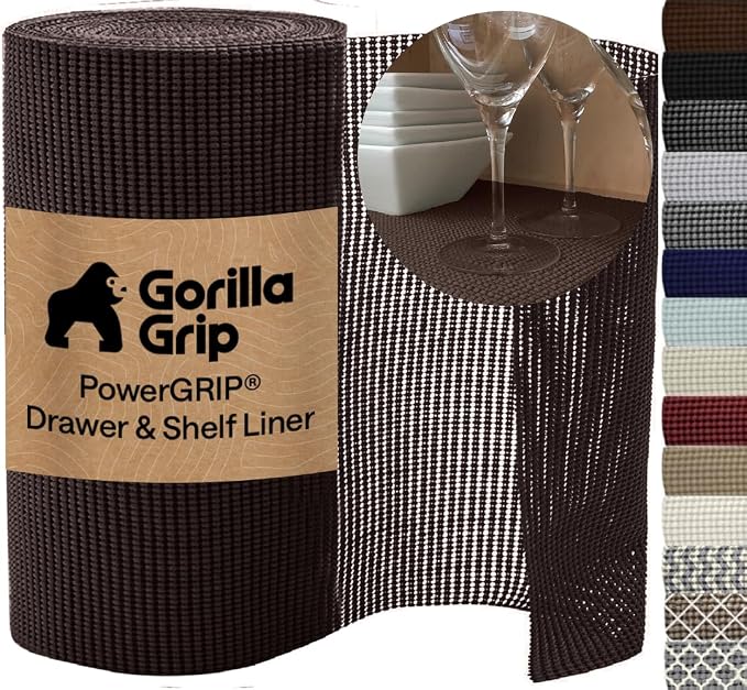 GORILLA GRIP powerGRIP Drawer Shelf and Cabinet Liner, Thick Strong Hold by Unknown
