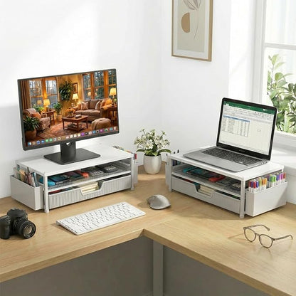 ECOLOVI Desk Organizer and Accessories, 2-Tier Computer Monitor Stand Rise - Image 5