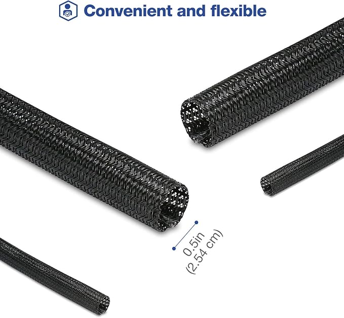 JOTO 26 Feet Cable Management Sleeve -Black | Cord Organizer System - Image 8