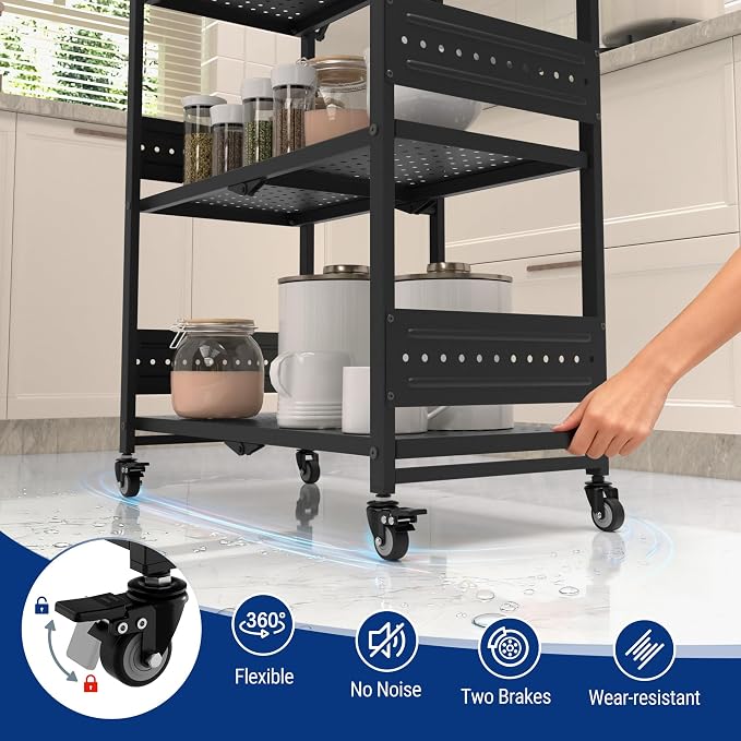 WORKPRO 5-Tier Folding Shelf, No-Assembly Metal Storage Rack - Image 5