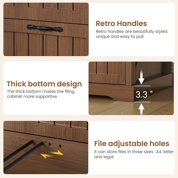 SEDETA Farmhouse File Cabinet - Image 7