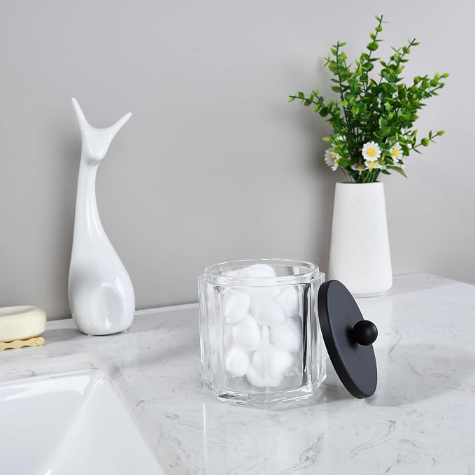 Clear Transparent Apothecary Octagional Shaped Glass Canister Jar - Image 5