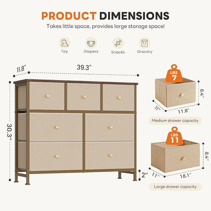 Sweetcrispy 7 Drawer Dresser for Bedroom Storage - Image 3