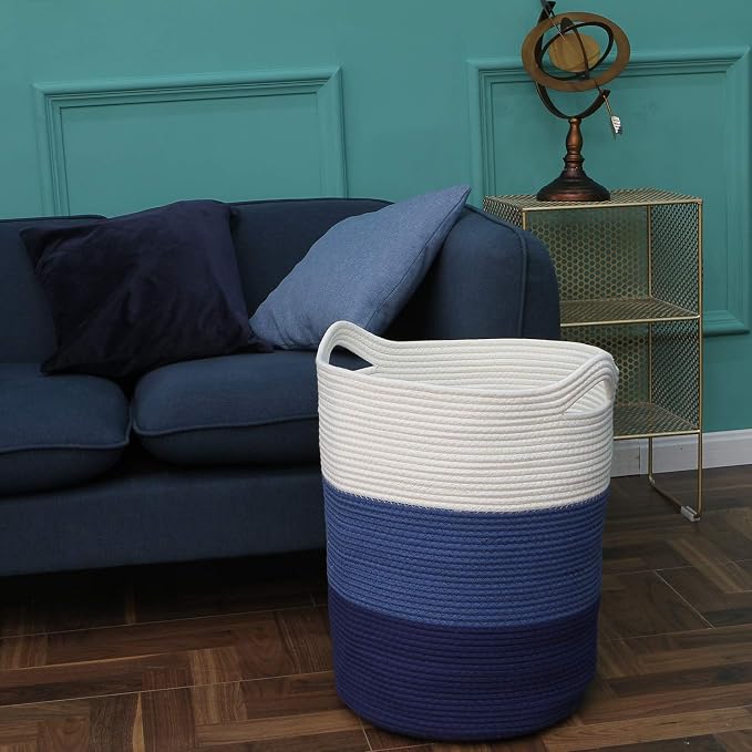 Sea Team Large Size Cotton Rope Woven Storage Basket - Image 3