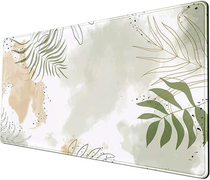 Keyboard mat Kawaii Mousepad Matcha Green Plant Abstract Accessories Desk pad by YKJWW