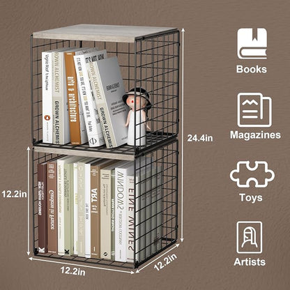 Dmevkic 2 Cube Small Bookcase, Bookshelf - Image 3