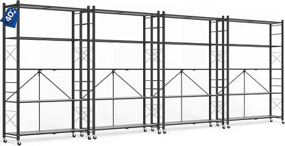 ALANNG 40" W Foldable 5-Tier Storage Shelves on Wheels Adjustable | Removable by ALANNG