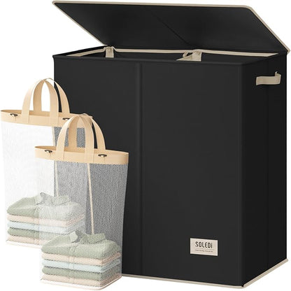 SOLEDI Large Double Laundry Hamper by SOLEDI