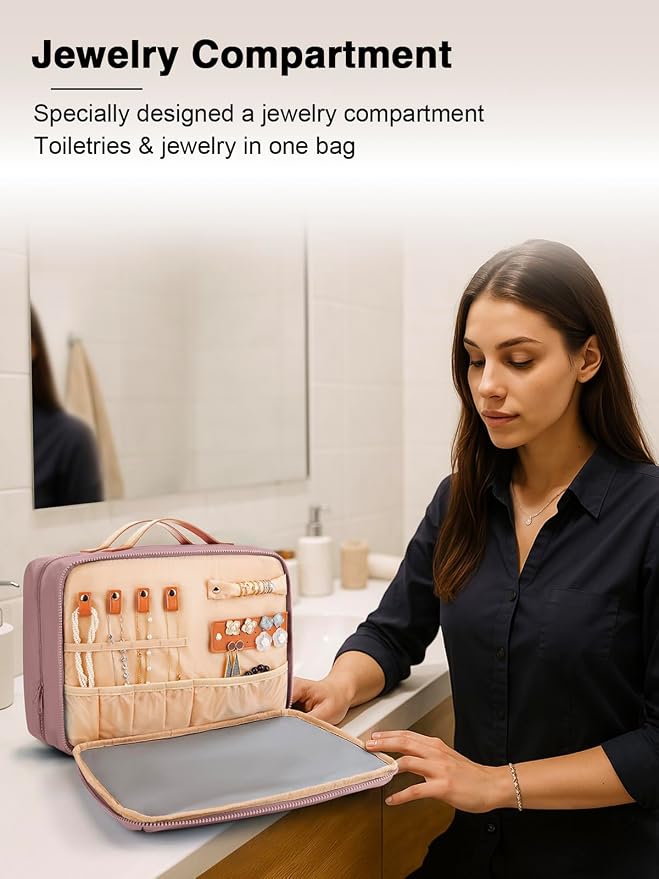 Women's Hanging Toiletry Bag, Waterproof Travel Cosmetic Organizer - Image 4