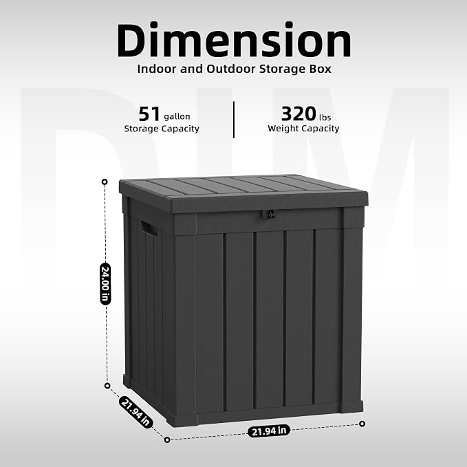 51 Gallon Waterproof Outdoor Storage Box, Deck Boxs - Image 2