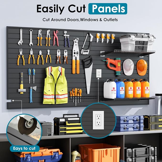 PVC Slat Wall Paneling 4x8 ft, Garage Organizer Storage System, Heavy Duty Wall - Image 5