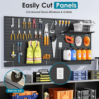 PVC Slat Wall Paneling 4x8 ft, Garage Organizer Storage System, Heavy Duty Wall - Image 5