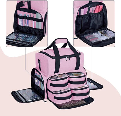 Large Cosmetic Bag with 4 Removable Case and 2 Removable Dividers Double Layer - Image 5