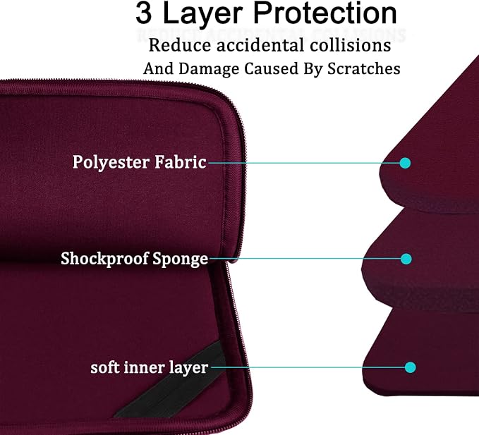 Laptop Sleeve Bag 15.6 inch, BOOEUDI Durable Shockproof Protective Computer - Image 4