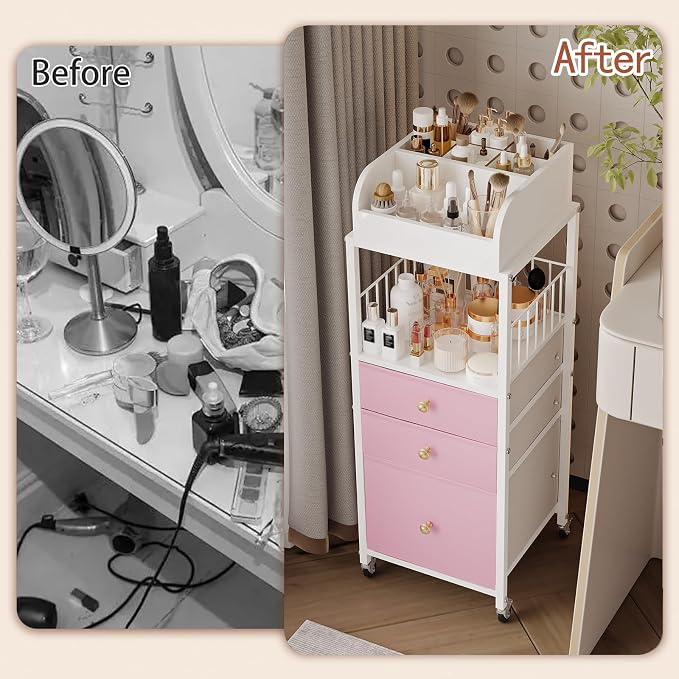 Makeup Organizer Cart with Drawers, Make up Organizers - Image 6