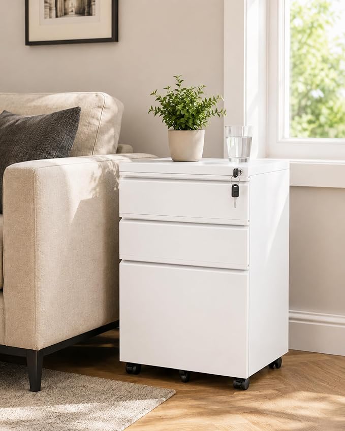 3 Drawer Mobile File Cabinet - Image 9