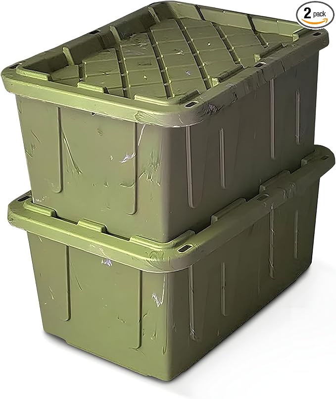 HOMZ 2-Pack Durabilt Tote, Heavy Duty Plastic Storage Bins by Homz
