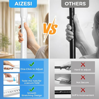 AIZESI 41-165 Inch Heavy Duty Tension Curtain Rod - Image 5