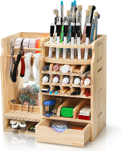 Wooden Art Supply Organizer by Mezchi