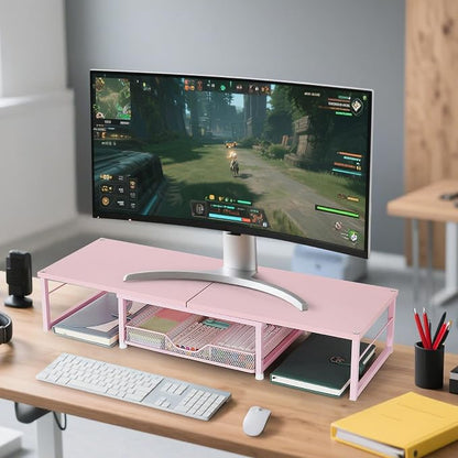 OPNICE Dual Monitor Stand Riser, Desk Organizer - Image 4