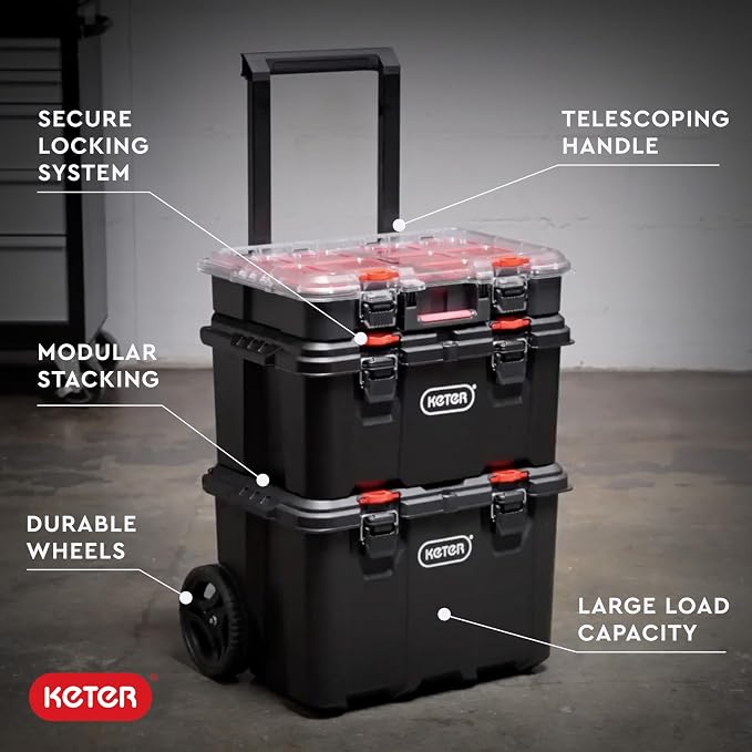 Keter Stack-n-Roll Modular Tools Organizer - Image 2