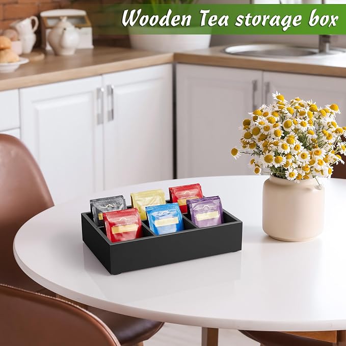 DRASTAR Tea Bag Organizer, Tea Bag Drawer Organizer, Wooden Tea Bag Holder - Image 2