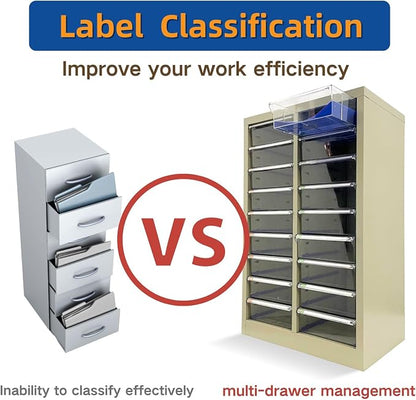File Cabinet 18 Medium Transparent Drawers Vertical Home Office Storage Paper - Image 4
