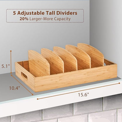 Extra Large Bamboo Food Container Lid Organizer - Image 2