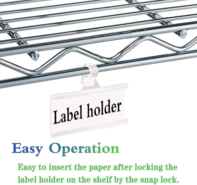 Wire Shelf Label Holder, ELEMGULY 35PCS Plastic Basket Label Holders - Image 3