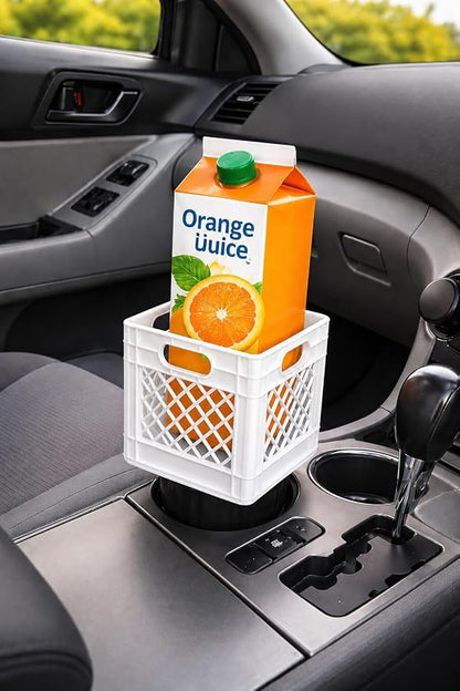 Half Gallon Car Cup Holder Expander, Classic Milk Crate Style Adapter - Image 2