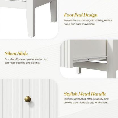 RoyalCraft White Fluted 5 Drawer Dresser - Image 8