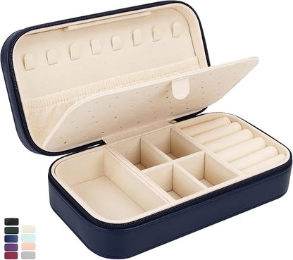 DesignSter Travel Jewelry Box, PU Leather Portable Jewelry Case, Small Jewelry by DesignSter