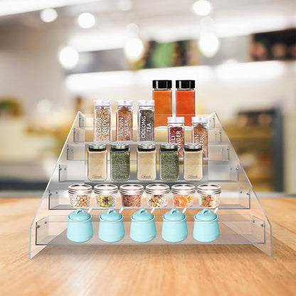 WUIVIUT Spice Rack Organizer For Cabinet, Acrylic Tier Spice Shelf Can Storage - Image 2