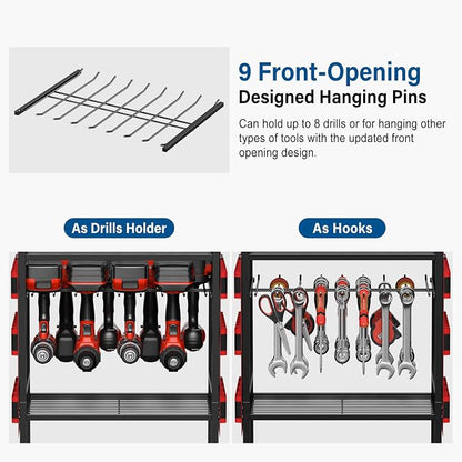 JUNNUJ Garage Large Power Tool Organizer Cart - Image 5